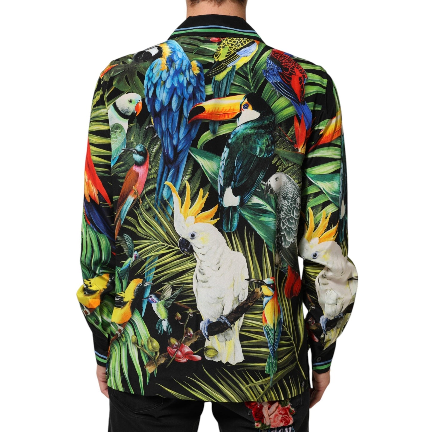 Dolce & Gabbana Multicolor Parrot Print Lounge Casual Shirt