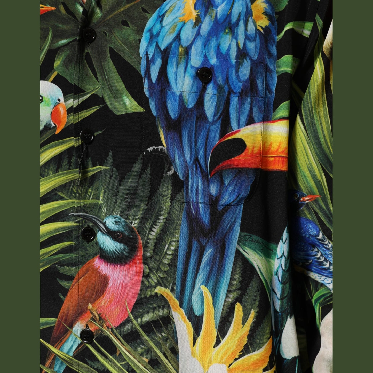 Dolce & Gabbana Multicolor Parrot Print Lounge Casual Shirt