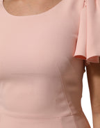 Dolce & Gabbana Pink Viscose Short Sleeves Sheath Midi Dress