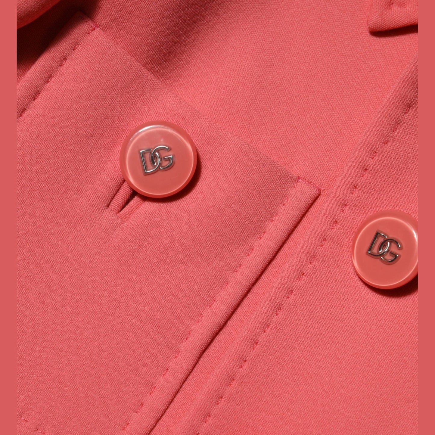 Dolce & Gabbana Pink Buttoned Down Trench Coat Jacket