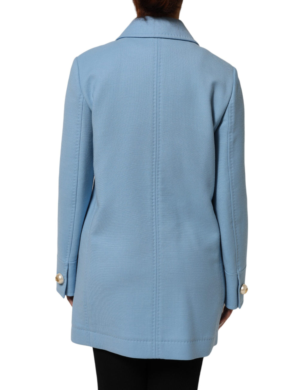 Dolce & Gabbana Blue Buttoned Down Trench Coat Jacket - Eljoys Fashion 
