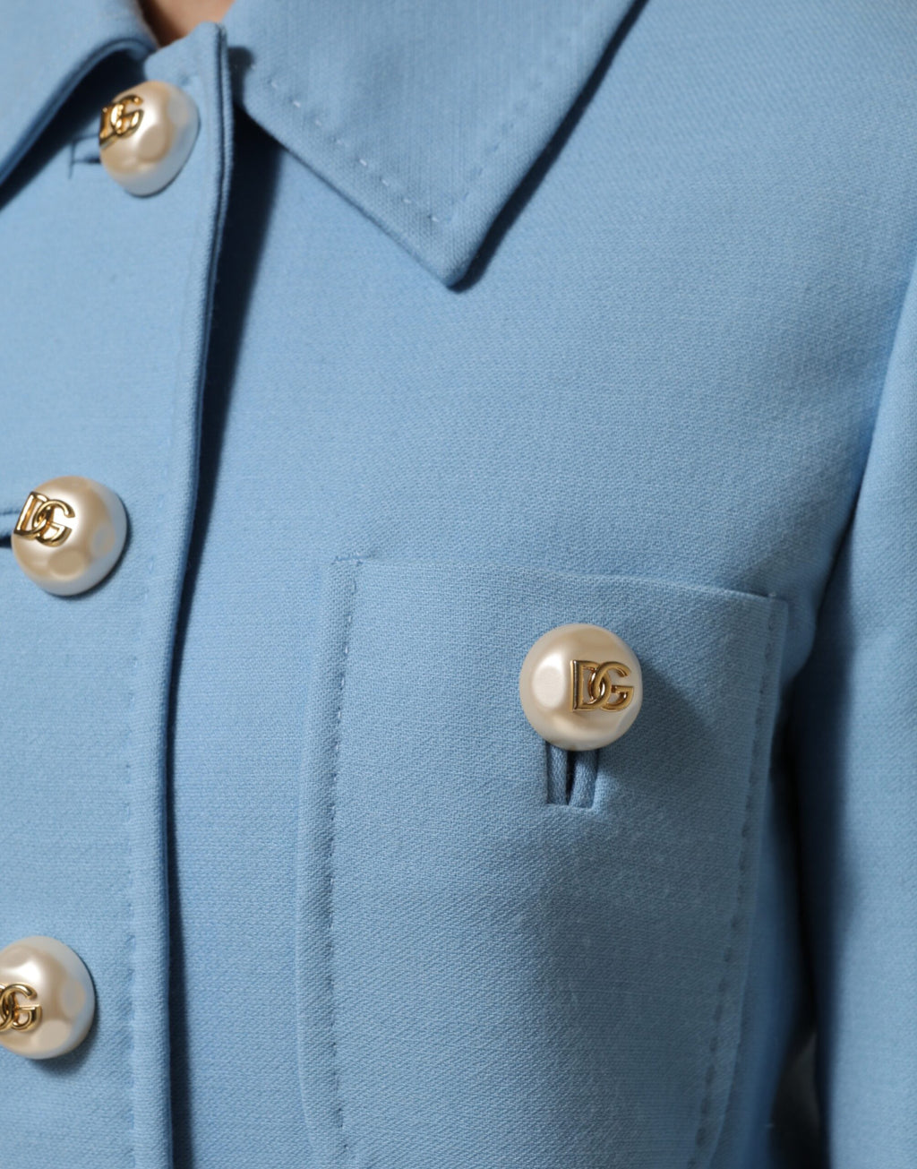 Dolce & Gabbana Blue Buttoned Down Trench Coat Jacket - Eljoys Fashion 