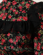Dolce & Gabbana Black Floral Print Long Sleeve Blouse Top - Eljoys Fashion 