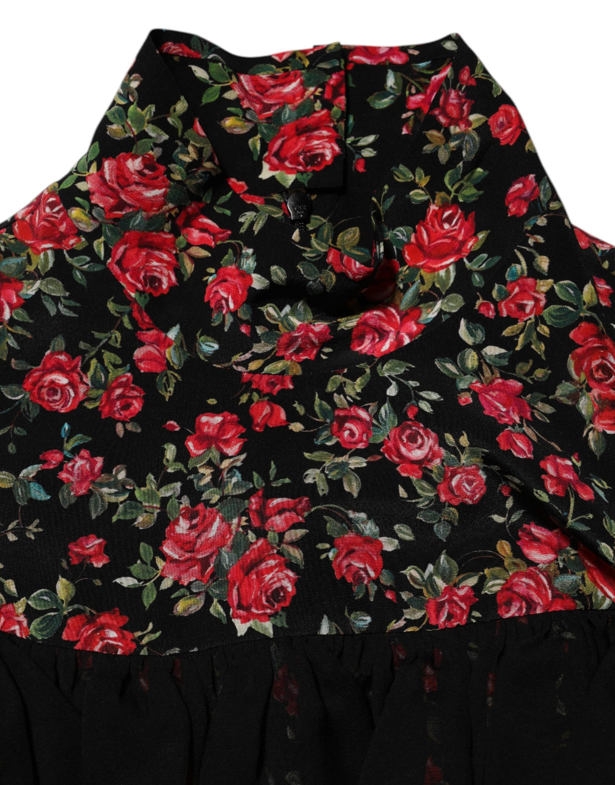 Dolce & Gabbana Black Floral Print Long Sleeve Blouse Top - Eljoys Fashion 