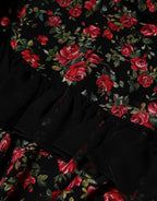 Dolce & Gabbana Black Floral Print Long Sleeve Blouse Top - Eljoys Fashion 