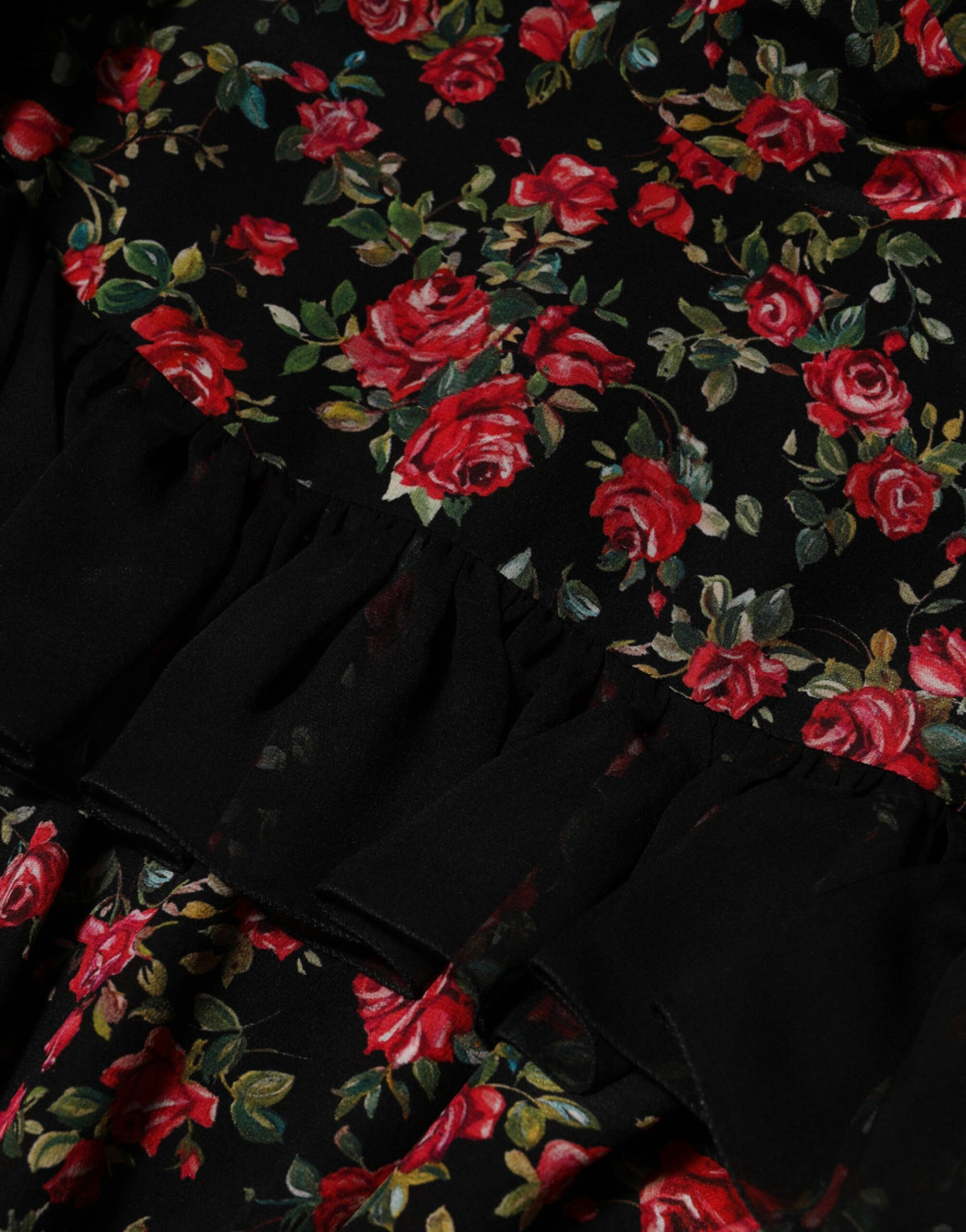 Dolce & Gabbana Black Floral Print Long Sleeve Blouse Top - Eljoys Fashion 