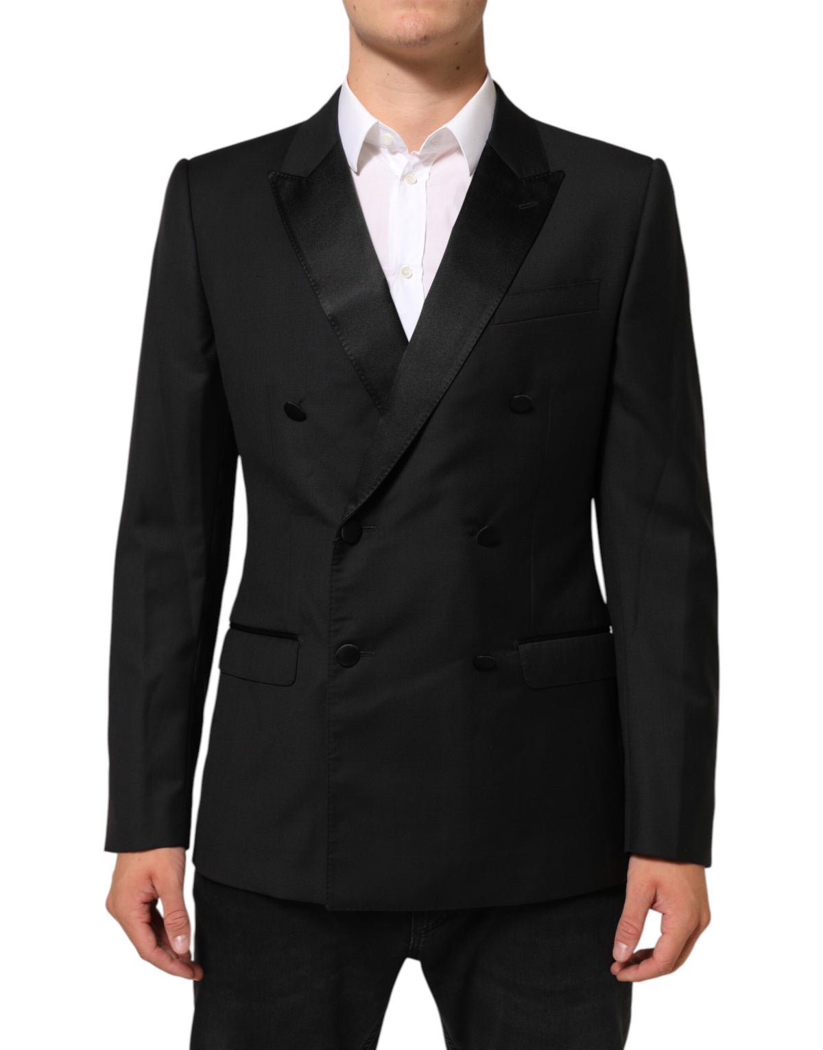 Dolce & Gabbana Black MARTINI Double-Breasted Suit Blazer - Eljoys Fashion 
