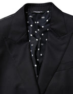 Dolce & Gabbana Dark Blue Wool NAPOLI 2 Button Men Suit Blazer