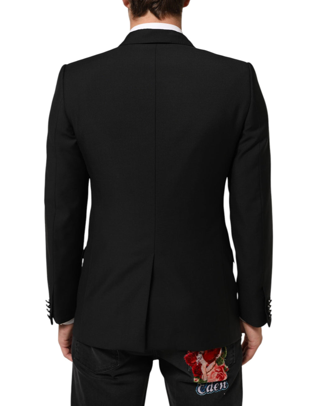 Dolce & Gabbana Black Wool MARTINI 2 Button Men Suit Blazer - Eljoys Fashion 