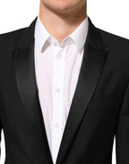 Dolce & Gabbana Black Wool MARTINI 2 Button Men Suit Blazer - Eljoys Fashion 
