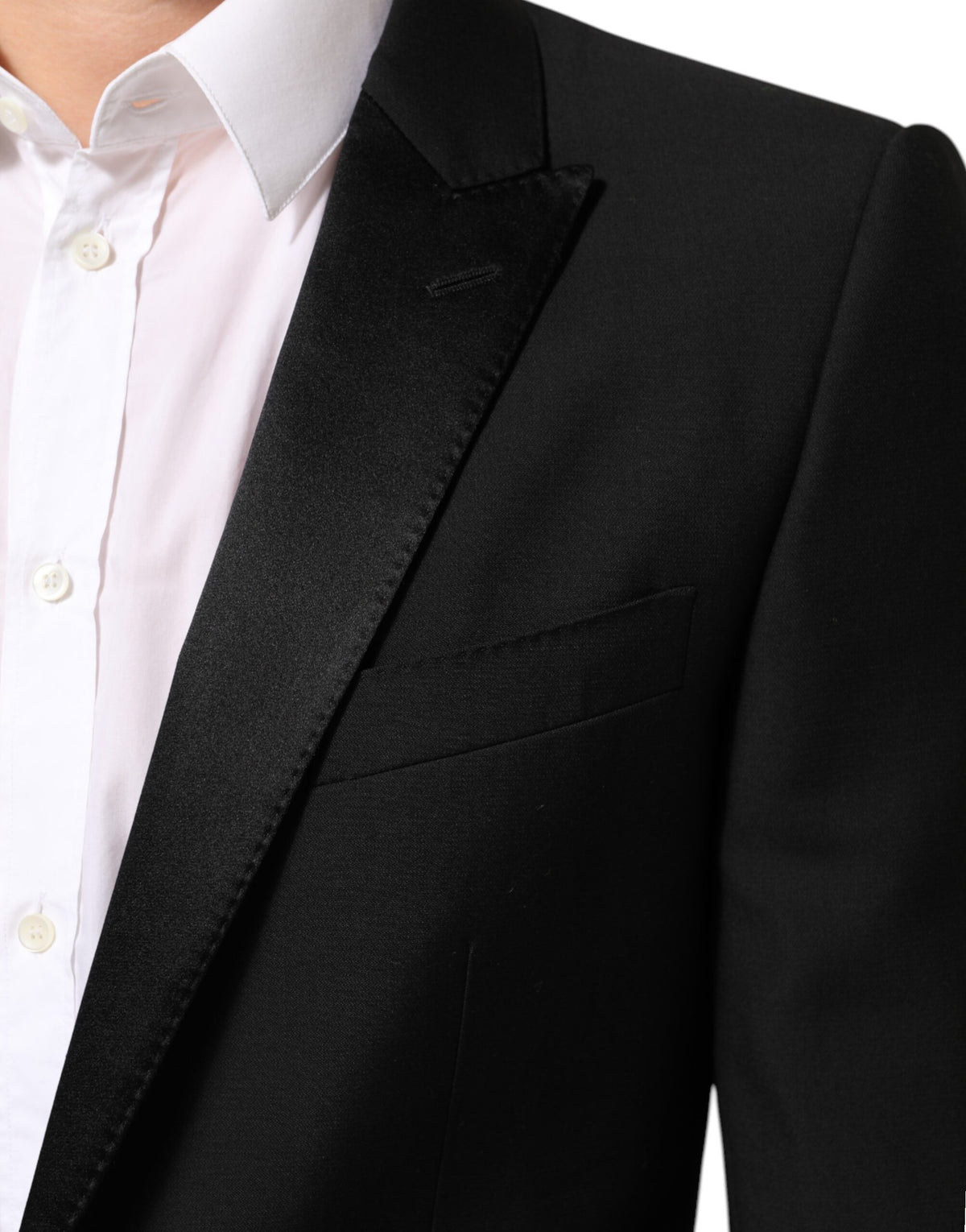 Dolce & Gabbana Black Wool MARTINI 2 Button Men Suit Blazer - Eljoys Fashion 