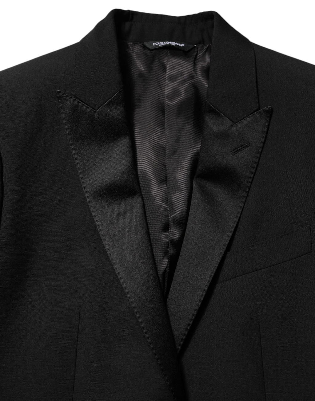Dolce & Gabbana Black Wool MARTINI 2 Button Men Suit Blazer - Eljoys Fashion 