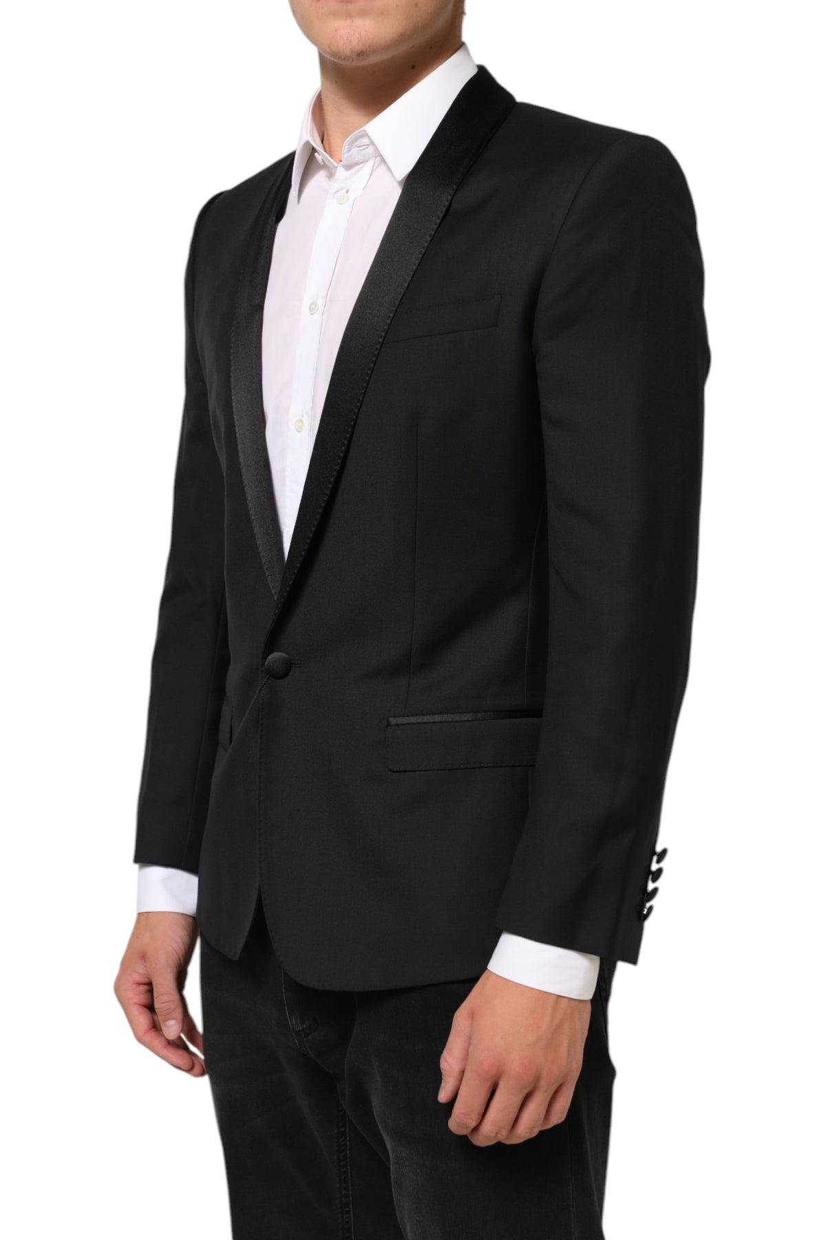 Dolce & Gabbana Black GOLD 1 Button Suit Jacket Men Blazer - Eljoys Fashion 