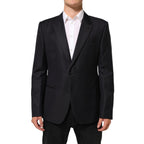 Dolce & Gabbana Black Wool 2 Buttons Suit Jacket Men Blazer Dolce & Gabbana