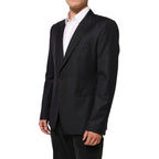 Dolce & Gabbana Black Wool 2 Buttons Suit Jacket Men Blazer Dolce & Gabbana