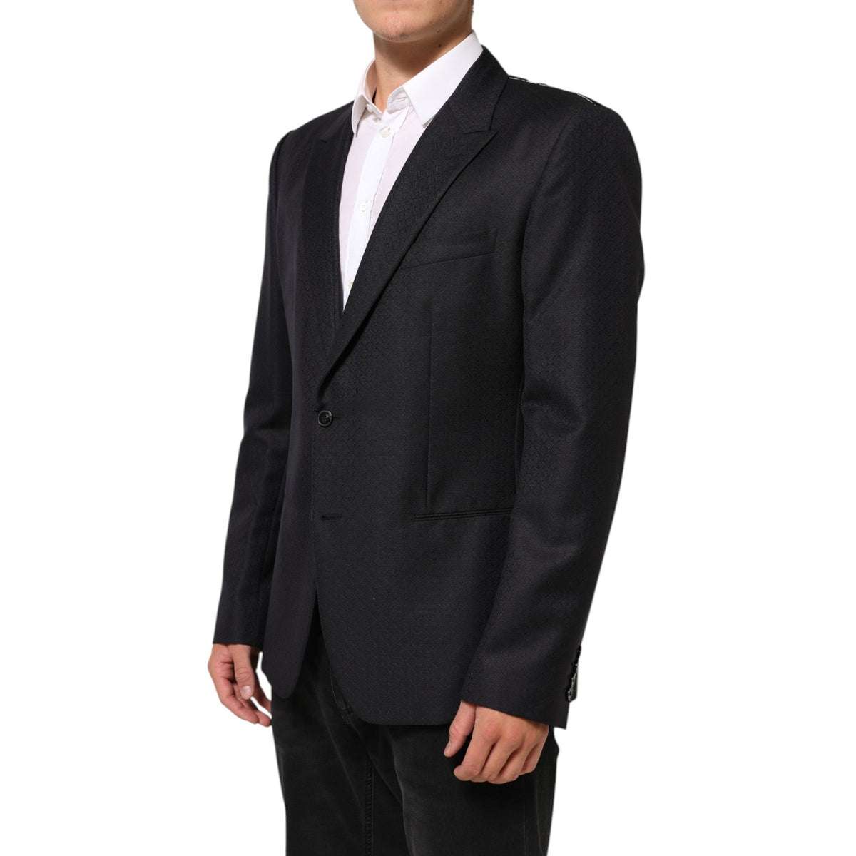 Dolce & Gabbana Black Wool 2 Buttons Suit Jacket Men Blazer Dolce & Gabbana