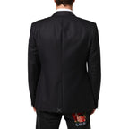 Dolce & Gabbana Black Wool 2 Buttons Suit Jacket Men Blazer Dolce & Gabbana