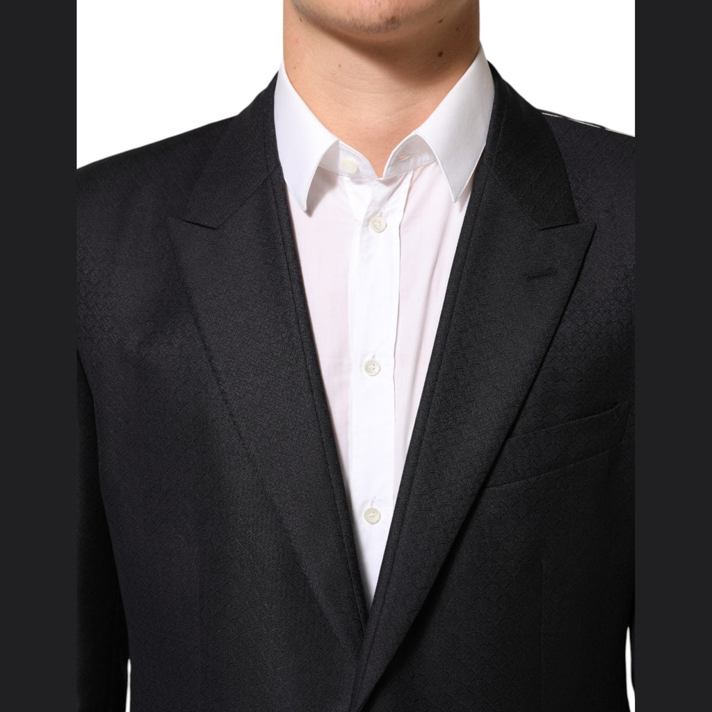 Dolce & Gabbana Black Wool 2 Buttons Suit Jacket Men Blazer Dolce & Gabbana