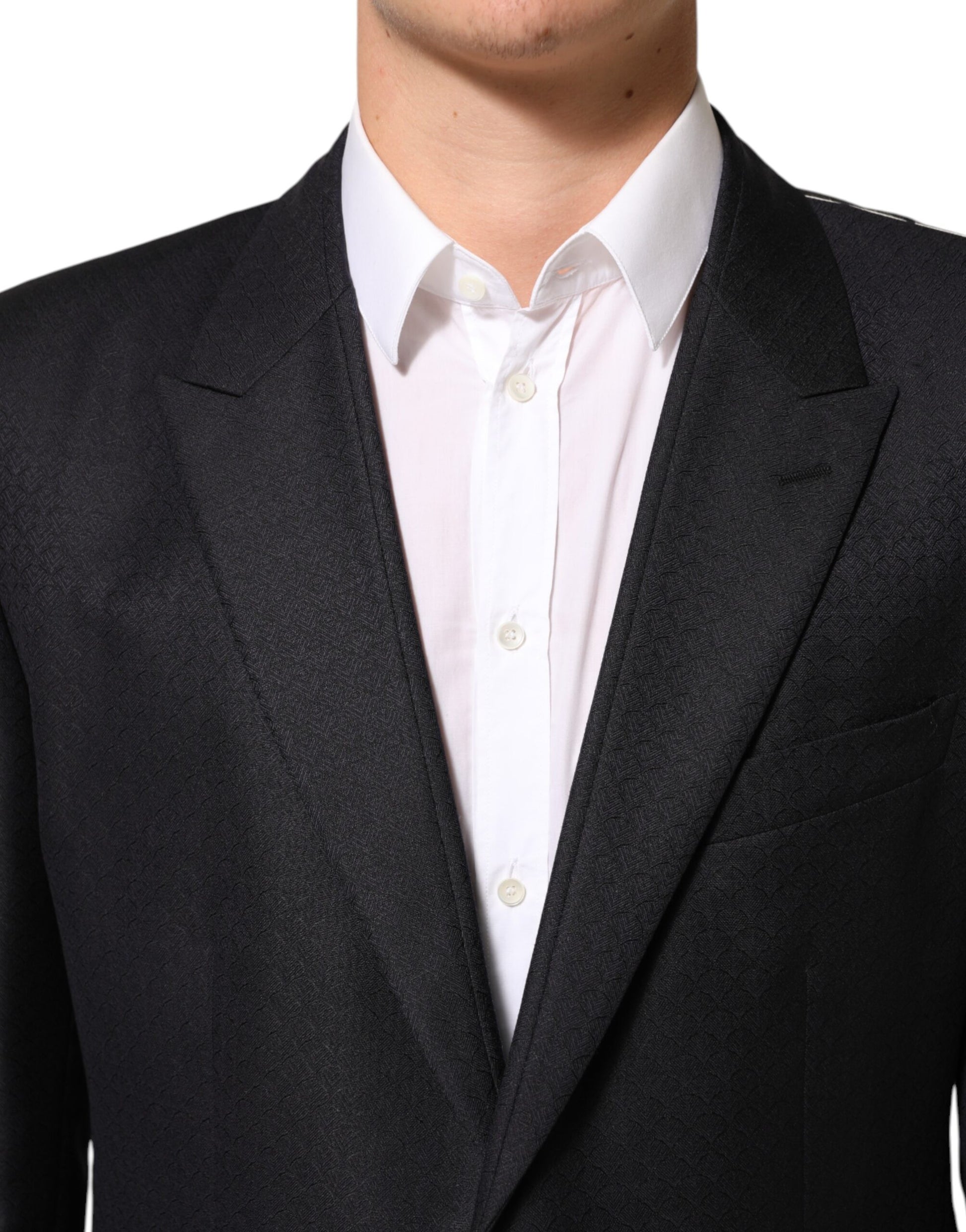 Dolce & Gabbana Black Wool 2 Buttons Suit Jacket Men Blazer Dolce & Gabbana