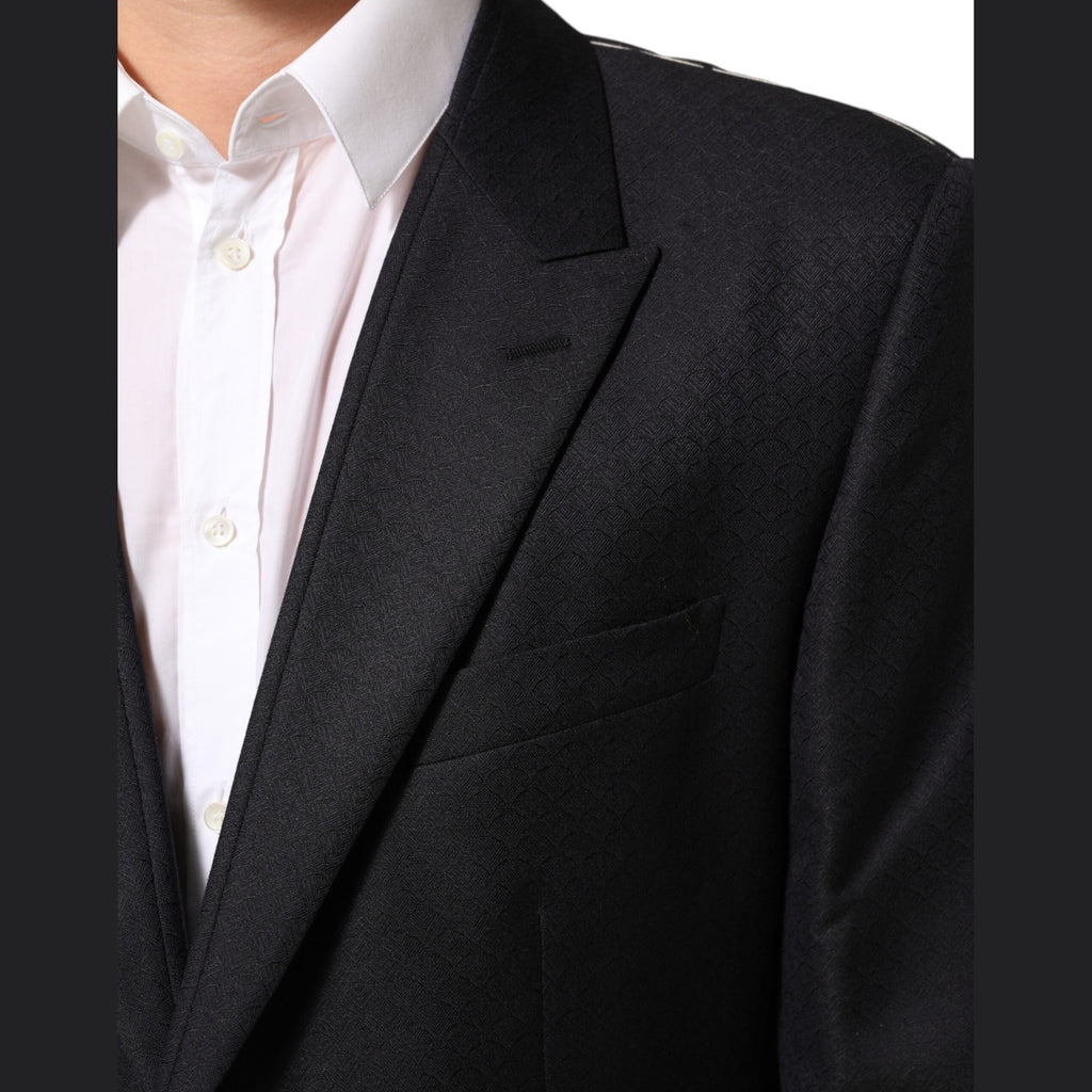 Dolce & Gabbana Black Wool 2 Buttons Suit Jacket Men Blazer Dolce & Gabbana
