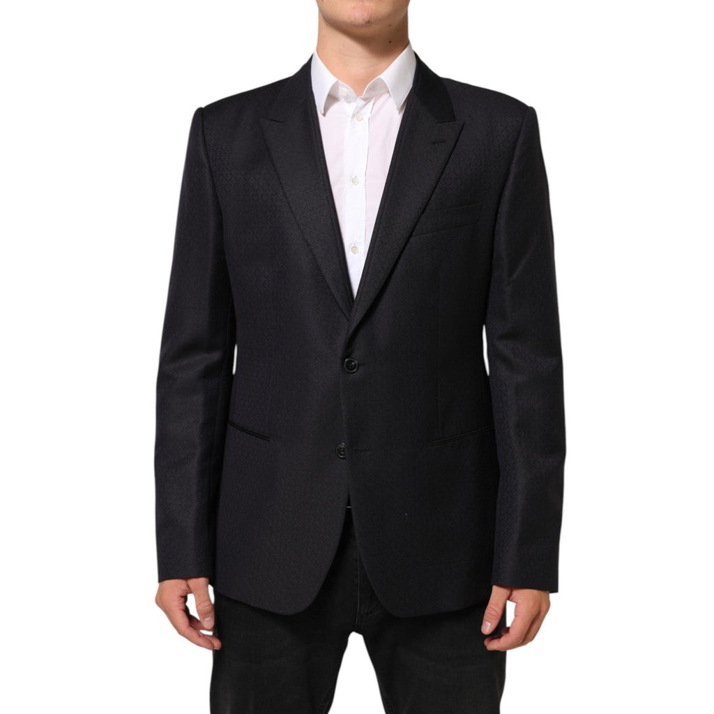 Dolce & Gabbana Black Wool 2 Buttons Suit Jacket Men Blazer Dolce & Gabbana