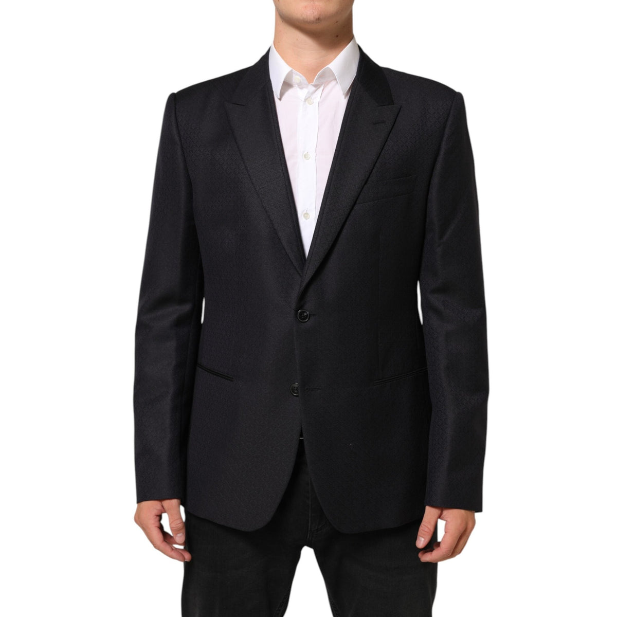 Dolce & Gabbana Black Wool 2 Buttons Suit Jacket Men Blazer Dolce & Gabbana