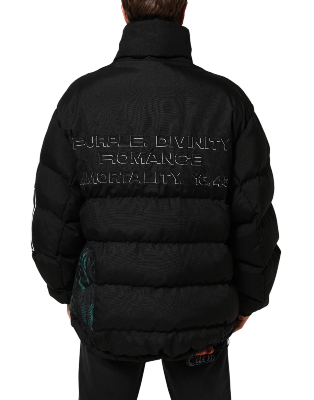 Dolce & Gabbana Black Nylon Puffer Men Full Zip Jacket - Eljoys Fashion 