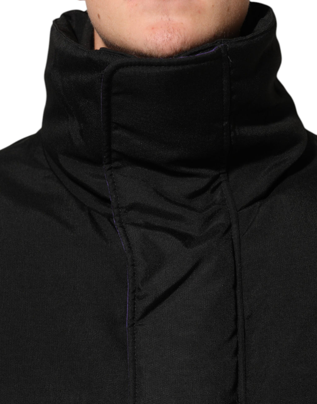 Dolce & Gabbana Black Nylon Puffer Men Full Zip Jacket - Eljoys Fashion 