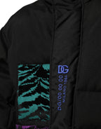 Dolce & Gabbana Black Nylon Puffer Men Full Zip Jacket - Eljoys Fashion 