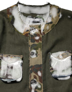 Dolce & Gabbana Brown Camouflage Linen Button Down Jacket - Eljoys Fashion 