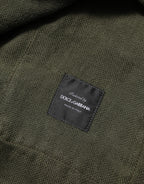 Dolce & Gabbana Brown Camouflage Linen Button Down Jacket - Eljoys Fashion 