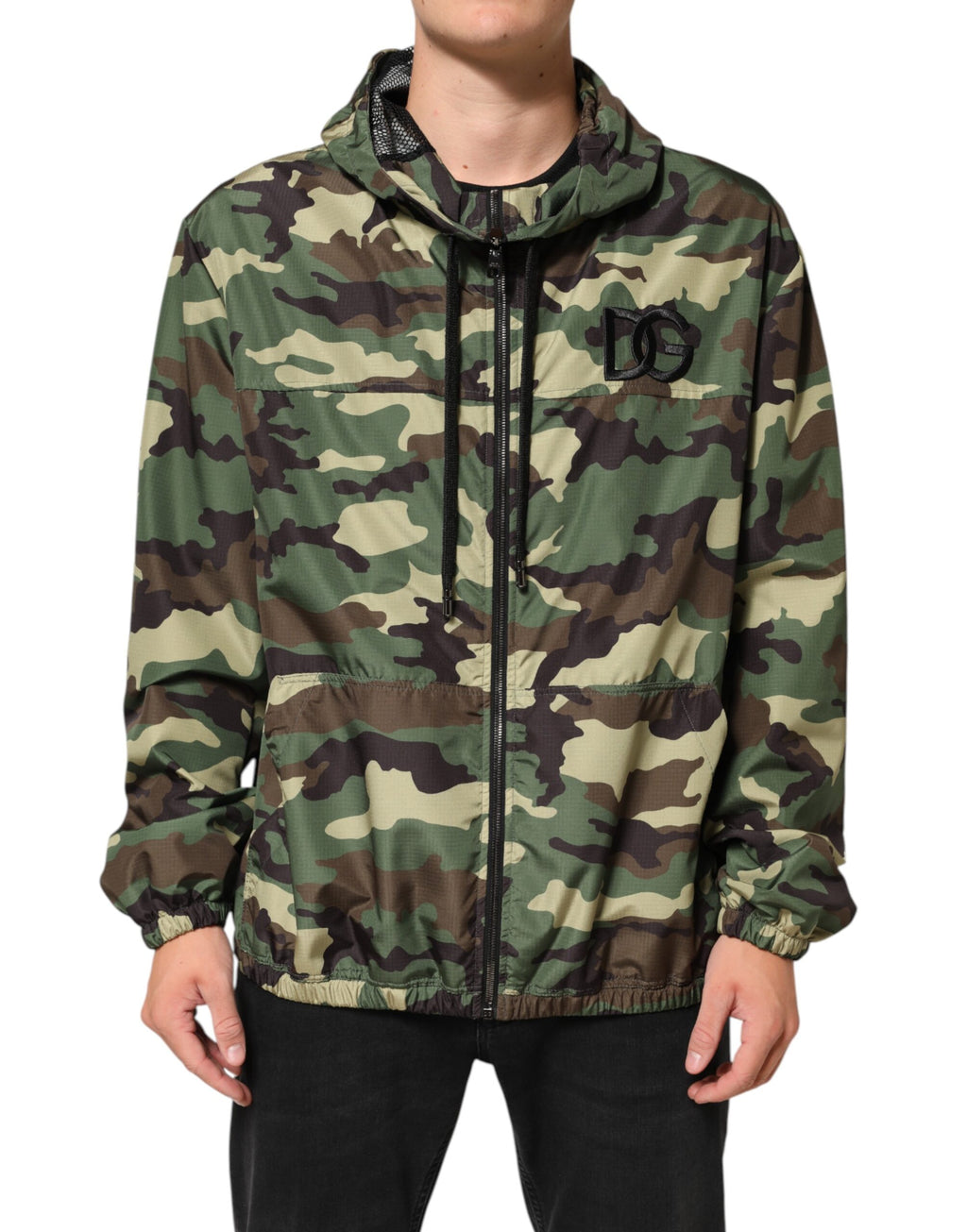 Dolce & Gabbana Green Camouflage Hooded Sweatshirt Jacket - Eljoys Fashion 