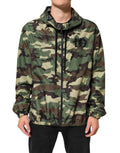 Dolce & Gabbana Green Camouflage Hooded Sweatshirt Jacket - Eljoys Fashion 