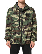Dolce & Gabbana Green Camouflage Hooded Sweatshirt Jacket - Eljoys Fashion 