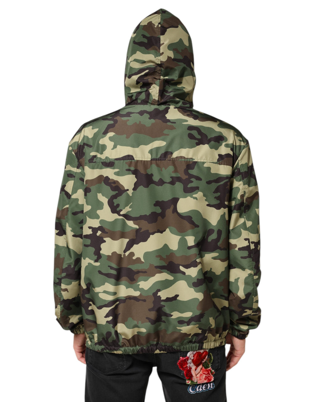 Dolce & Gabbana Green Camouflage Hooded Sweatshirt Jacket - Eljoys Fashion 