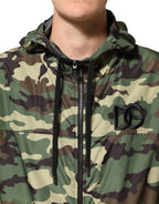 Dolce & Gabbana Green Camouflage Hooded Sweatshirt Jacket - Eljoys Fashion 
