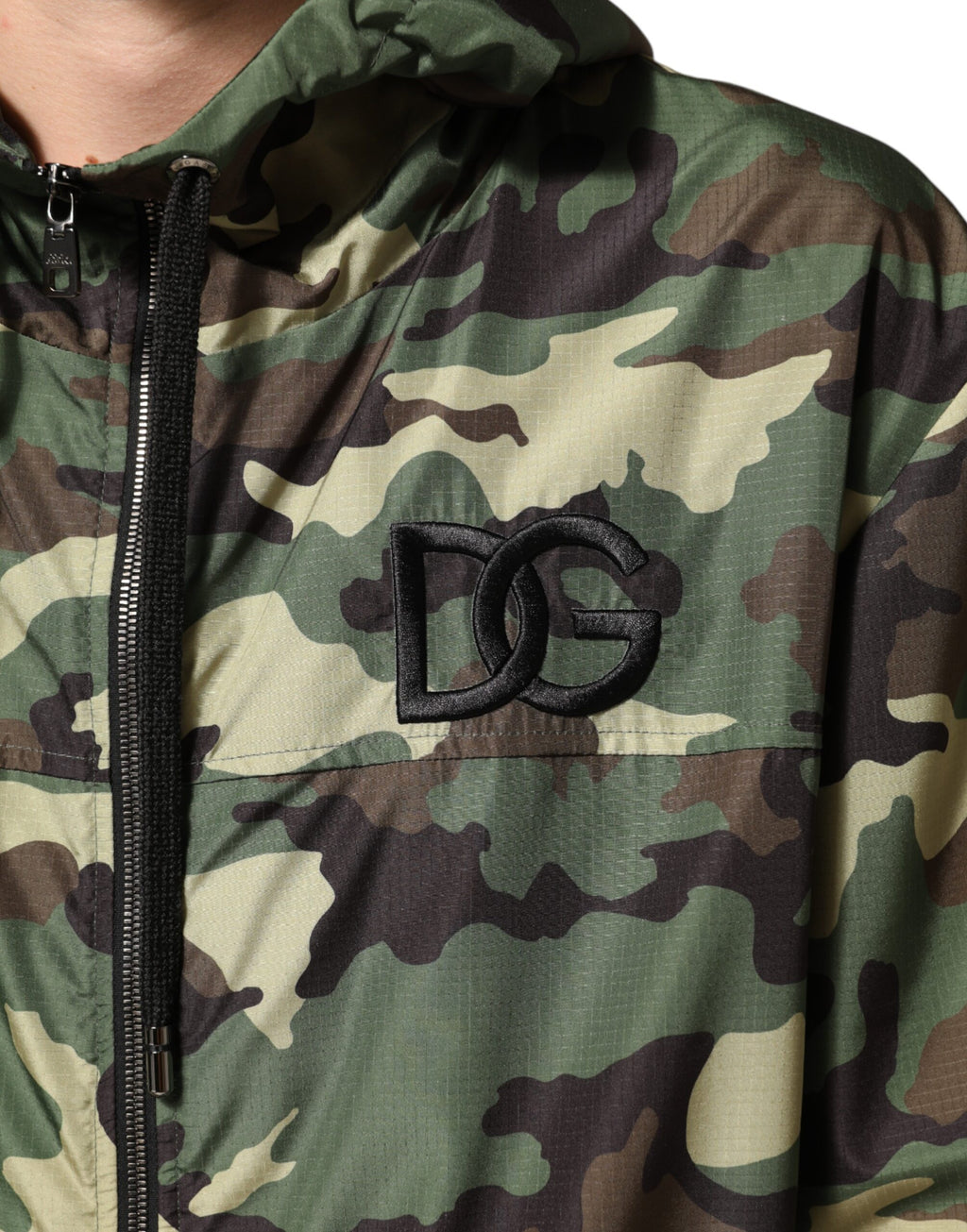 Dolce & Gabbana Green Camouflage Hooded Sweatshirt Jacket - Eljoys Fashion 