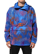 Dolce & Gabbana Blue Tie Dye Logo Hooded Sweatshirt Jacket - Eljoys Fashion 
