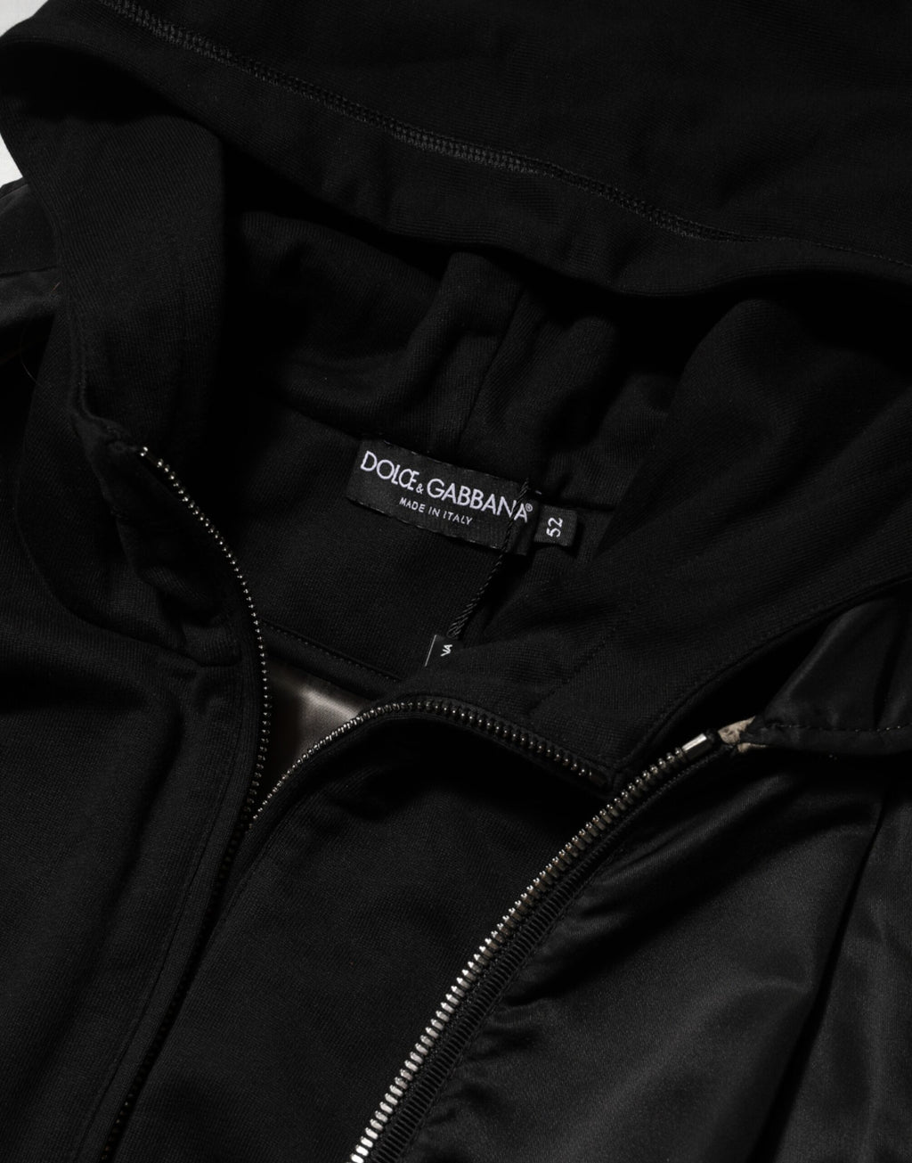 Dolce & Gabbana Black Cotton Hooded Full Zip Bomber Jacket - Eljoys Fashion 