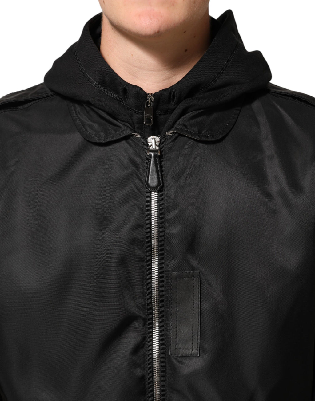Dolce & Gabbana Black Cotton Hooded Full Zip Bomber Jacket - Eljoys Fashion 