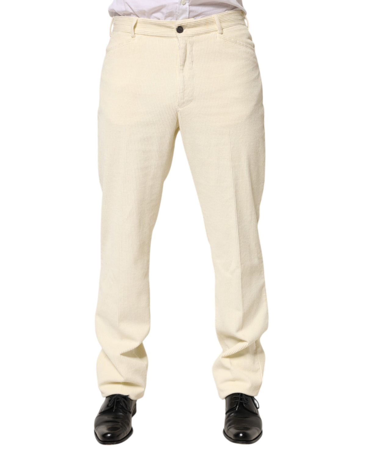 Burberry Beige Corduroy Cotton Straight Men Trouser Pants - Eljoys Fashion 