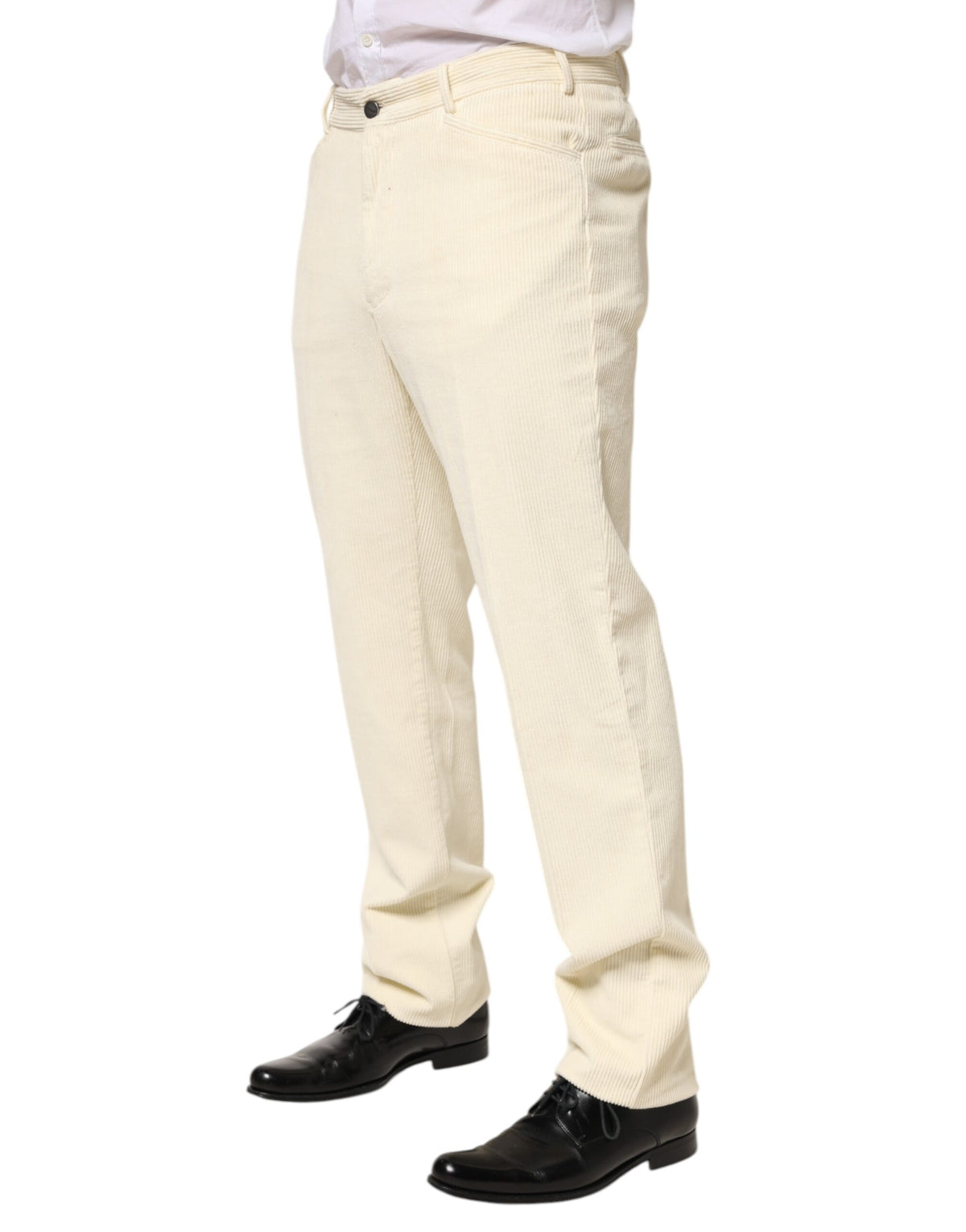 Burberry Beige Corduroy Cotton Straight Men Trouser Pants - Eljoys Fashion 