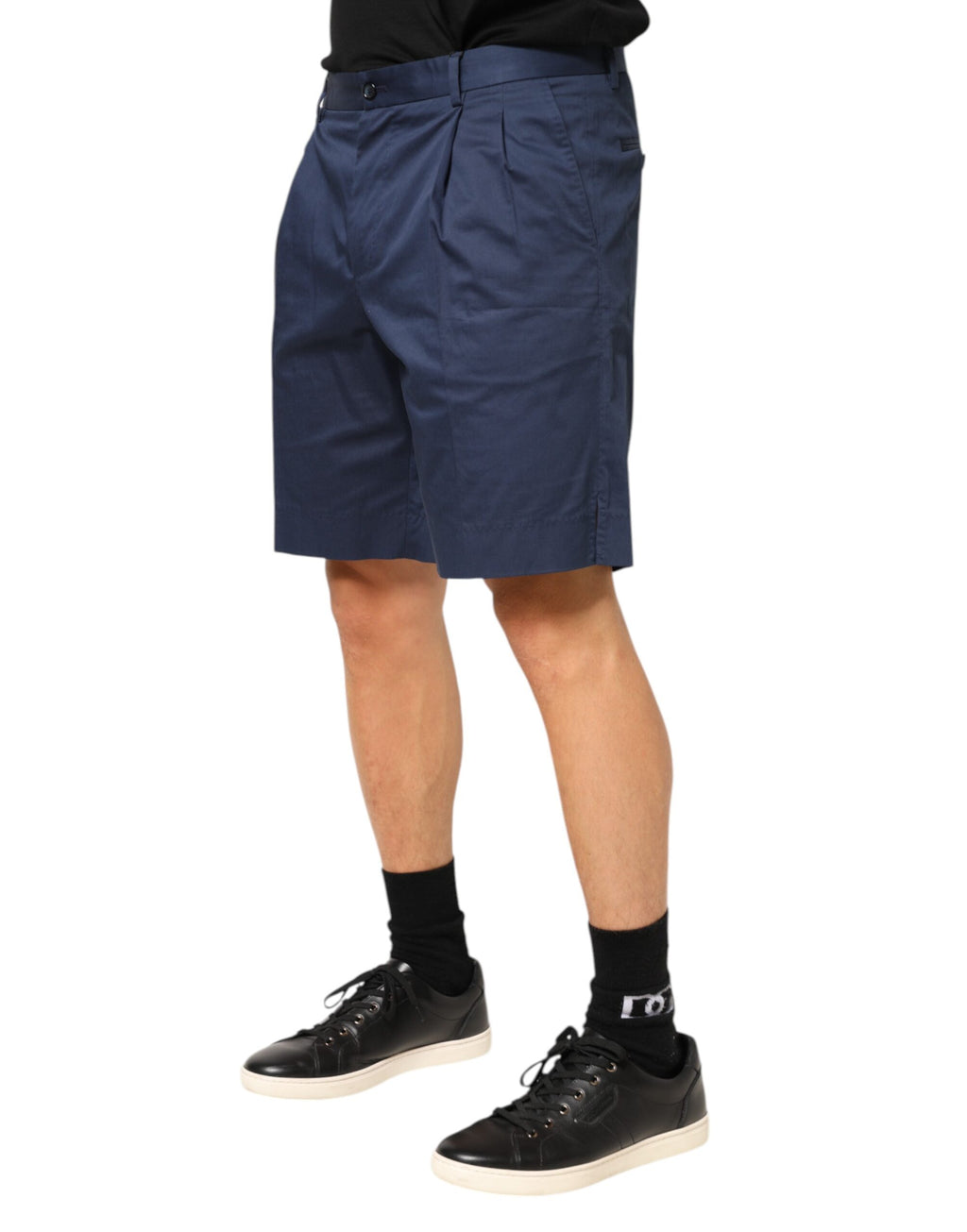 Dolce & Gabbana Blue Cotton Stretch Mid Waist Bermuda Shorts - Eljoys Fashion 