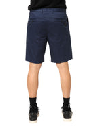 Dolce & Gabbana Blue Cotton Stretch Mid Waist Bermuda Shorts - Eljoys Fashion 