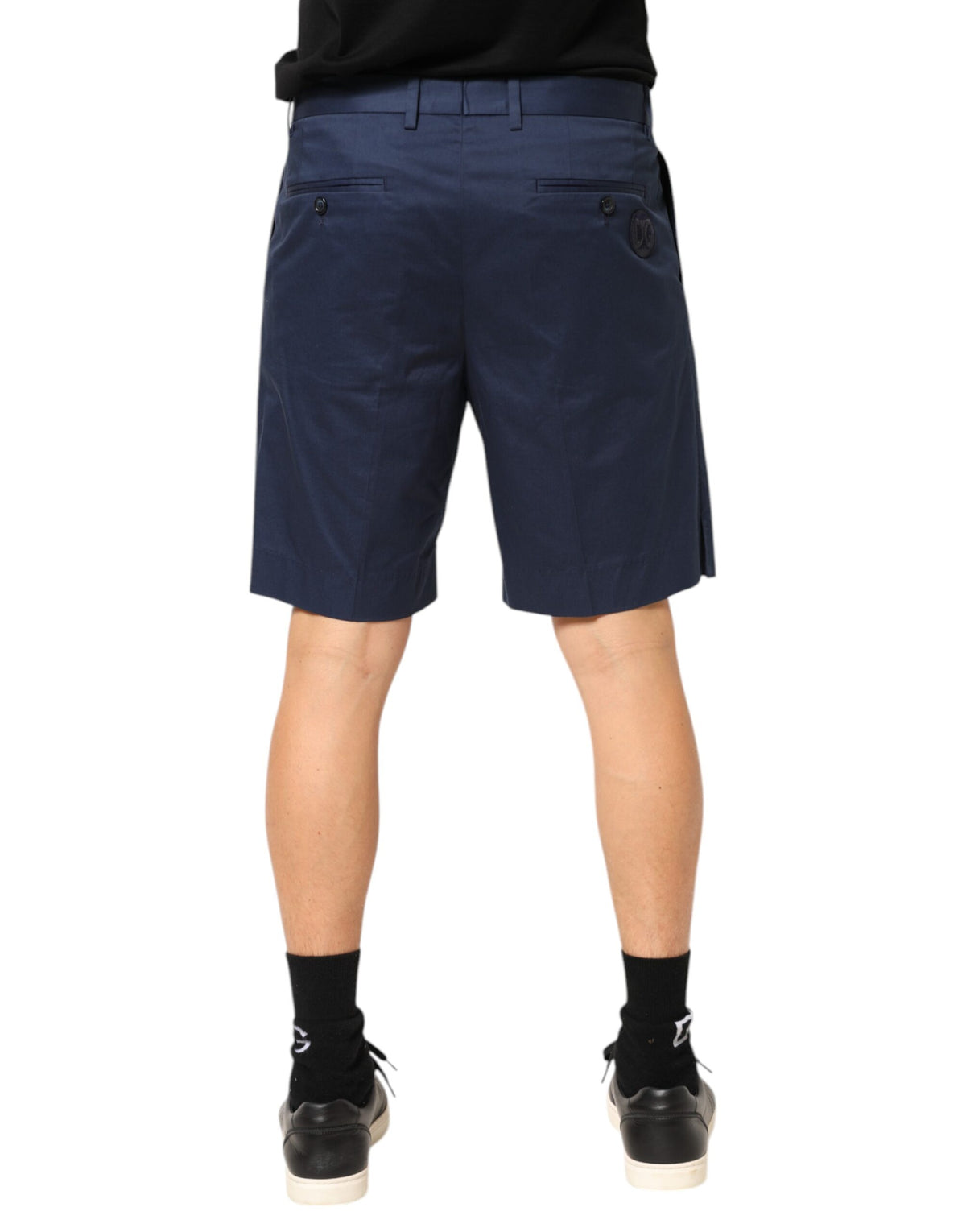 Dolce & Gabbana Blue Cotton Stretch Mid Waist Bermuda Shorts - Eljoys Fashion 