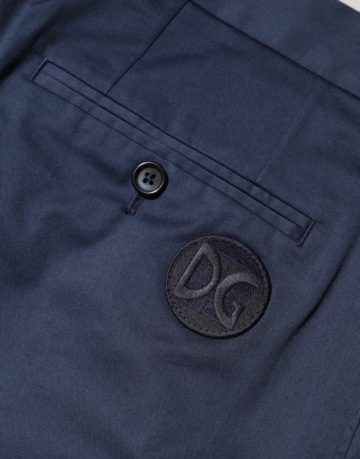 Dolce & Gabbana Blue Cotton Stretch Mid Waist Bermuda Shorts - Eljoys Fashion 