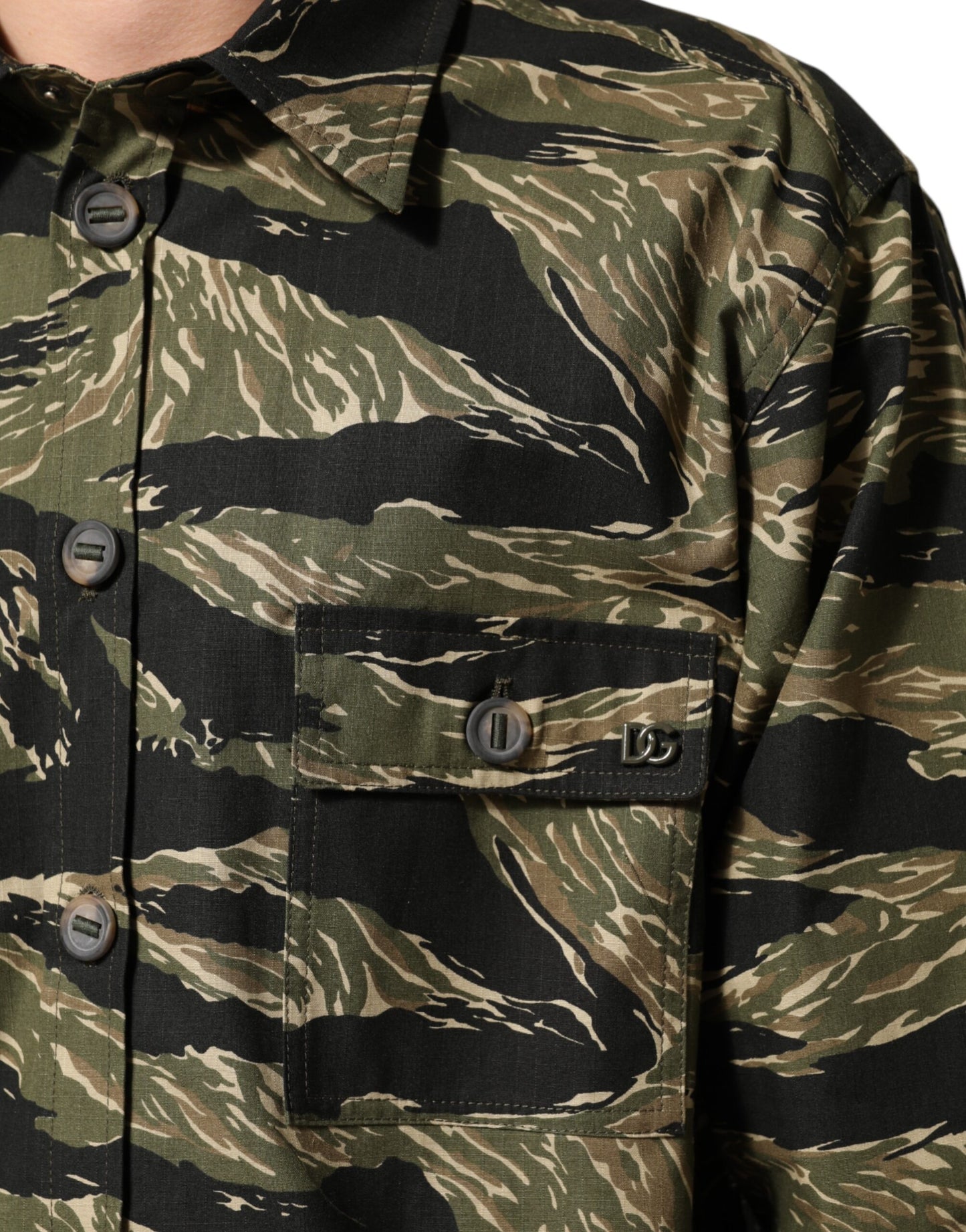 Dolce & Gabbana Multicolor Camouflage Cotton Casual Shirt Dolce & Gabbana