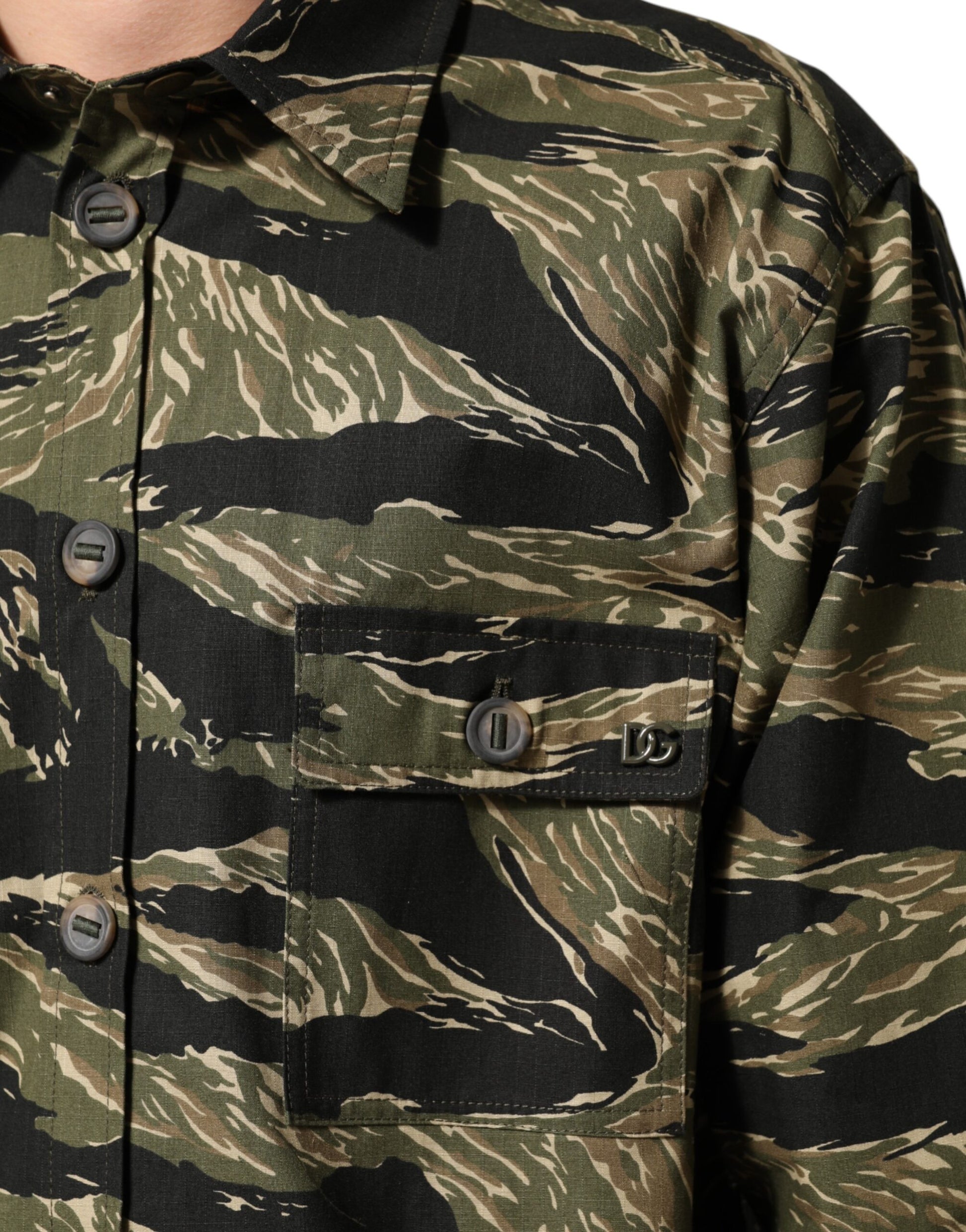 Dolce & Gabbana Multicolor Camouflage Cotton Casual Shirt Dolce & Gabbana