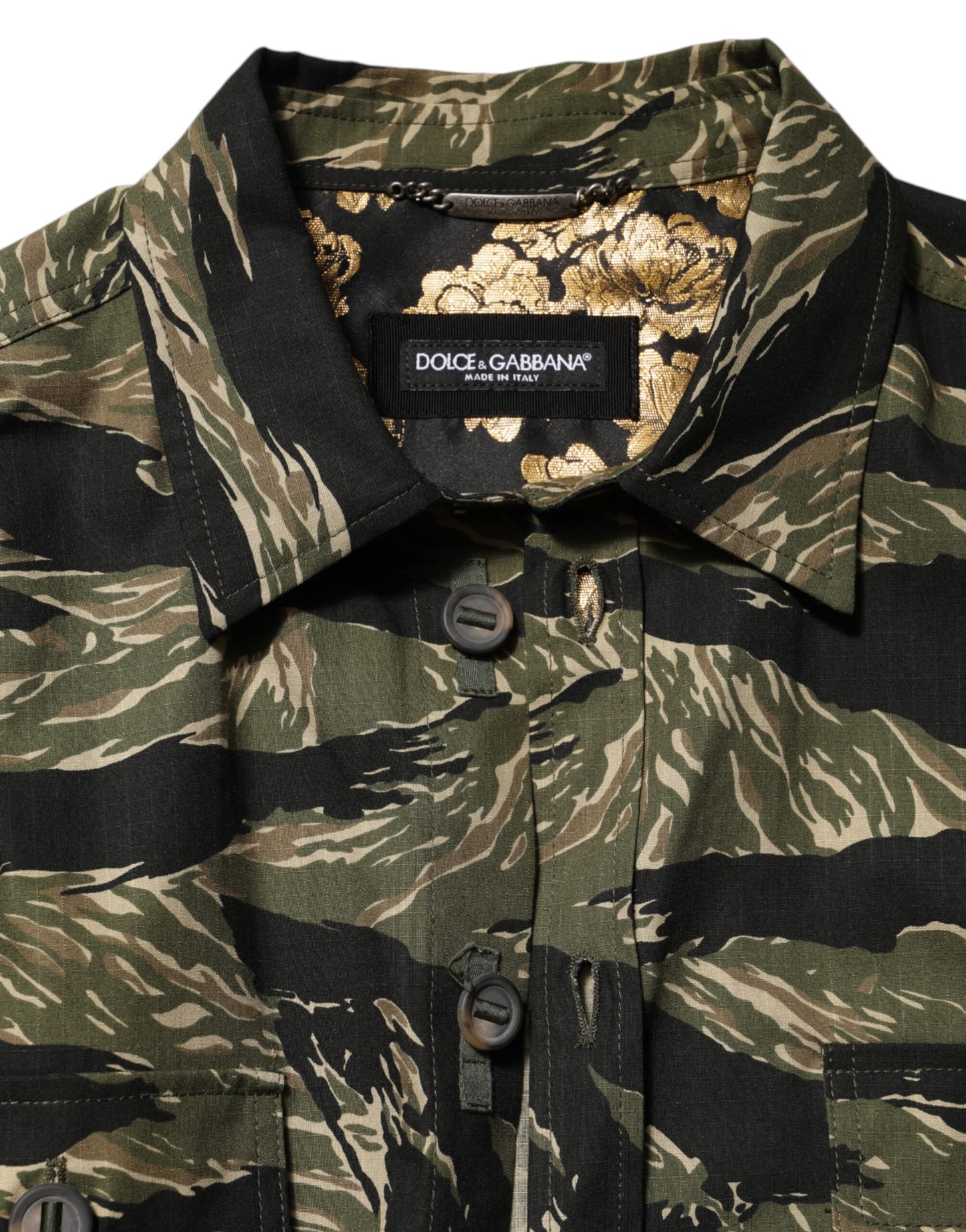 Dolce & Gabbana Multicolor Camouflage Cotton Casual Shirt Dolce & Gabbana