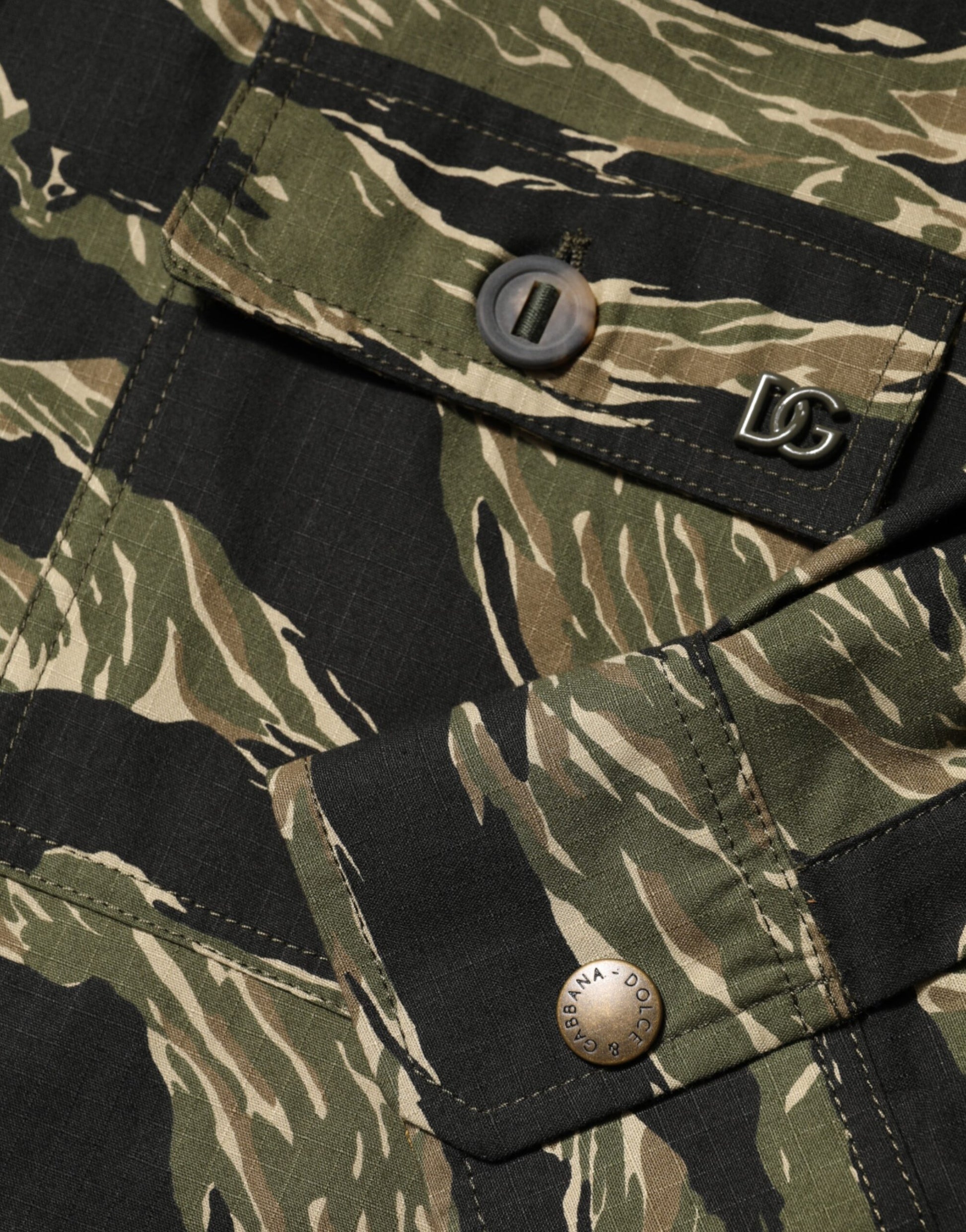Dolce & Gabbana Multicolor Camouflage Cotton Casual Shirt Dolce & Gabbana